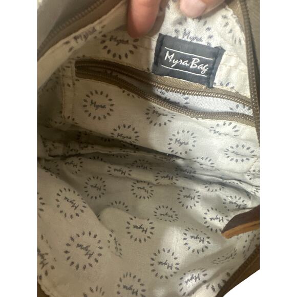 Myra Bag Crossbody Leather Intershell Tan Brown - Picture 6 of 6